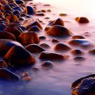 Stony beach sunrise