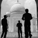 Barefoot at the Taj Mahal