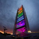 Olympic tower to the night sky
