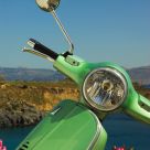 Detail of old style green scooter