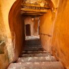 Down the ochre steps