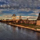 Sunset. Velikaya (the Great) river