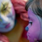 Ladybug face painted