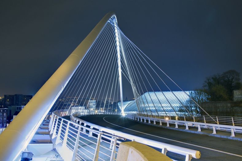 Bridge to the TGV train station in Liège