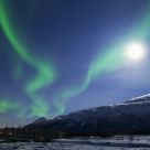 Aurora and a blue moon