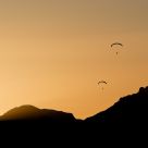 Parapentes sur le Mont blanc