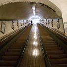 old wooden moving-staircase