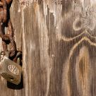 Chain, lock and wood