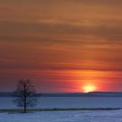 Winter Prairie Sunset