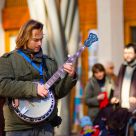 Musician and banjo