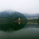 Cai Shen temple with a golden Cai Shen