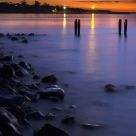 Rocks and Ocean after sunset