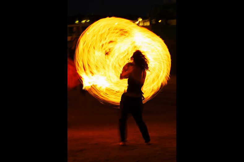 Fire juggling