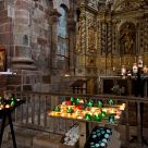 Wax candles in the church of Conques