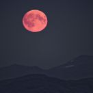 Moon over mountain