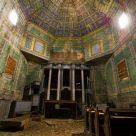 Inside abandoned wooden church