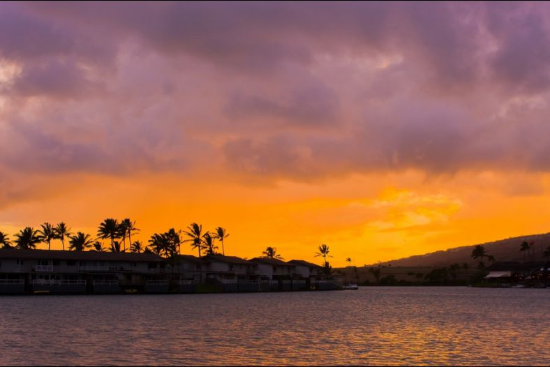 storm clouds at sunset