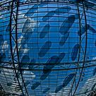 Blue sky through a glass roof