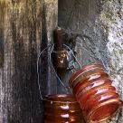 Candle Holders on Old Door