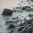 On the ocean shore