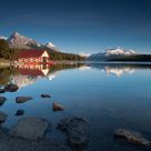 Sunset at Maligne Lake