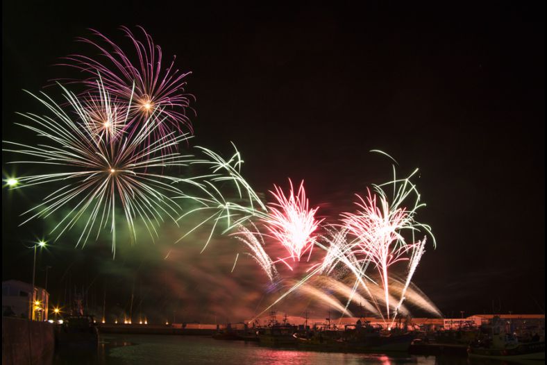 Fireworks on the small fishing port of la Cotiniere
