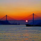 Sunset in Ting Kau Bridge