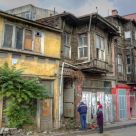 old fabric wooden houses