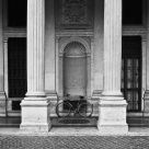 bycicle and colums