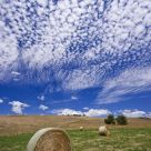 Fields, bales and clouds