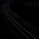 Sunset lit train tracks