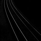 Sunset Mono Train Tracks