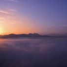 Foggy sunrise at Tsing Ma Bridge