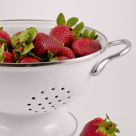 Fresh Strawberries in White Collander