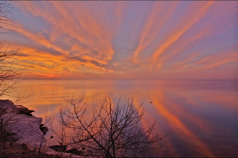 just before sunrise