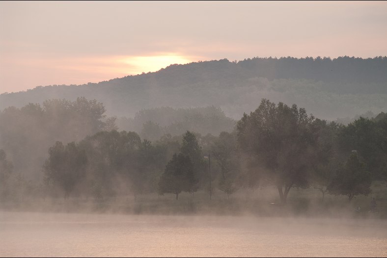In the morning the water vapor