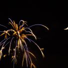 Crescent Moon With Fireworks