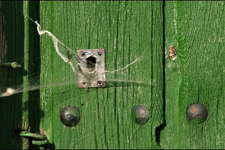 The web on the keyhole
