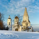 Moscow park when sun goes down.