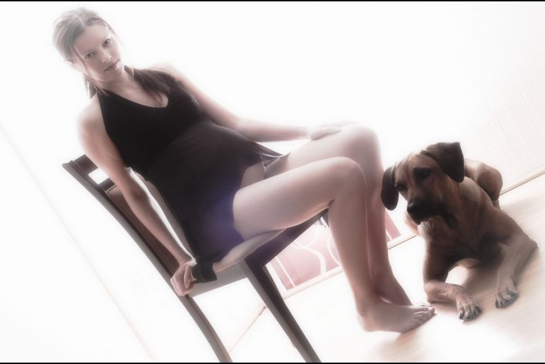 Jaja and her dog
