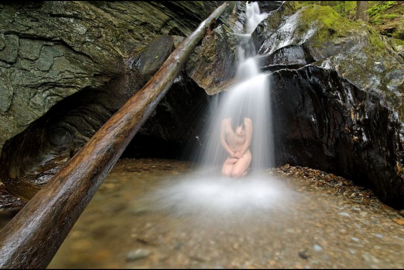 Figure in Witchcat Falls - Wide