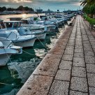 Boat port in sundown