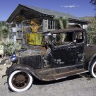 Vintage car on old Route 66 in Arizona