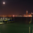 Venice at night with moon