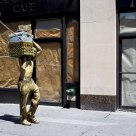 Walking statue