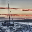 Ship and sunset