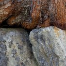 wood on stone