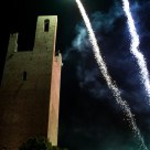 Main tower with fireworks