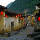Village at dusk