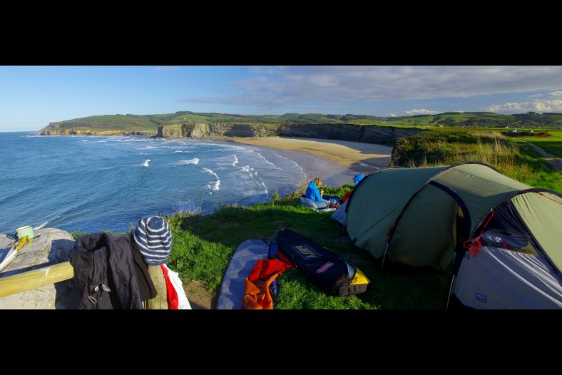 A camp by the sea
